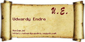 Udvardy Endre névjegykártya